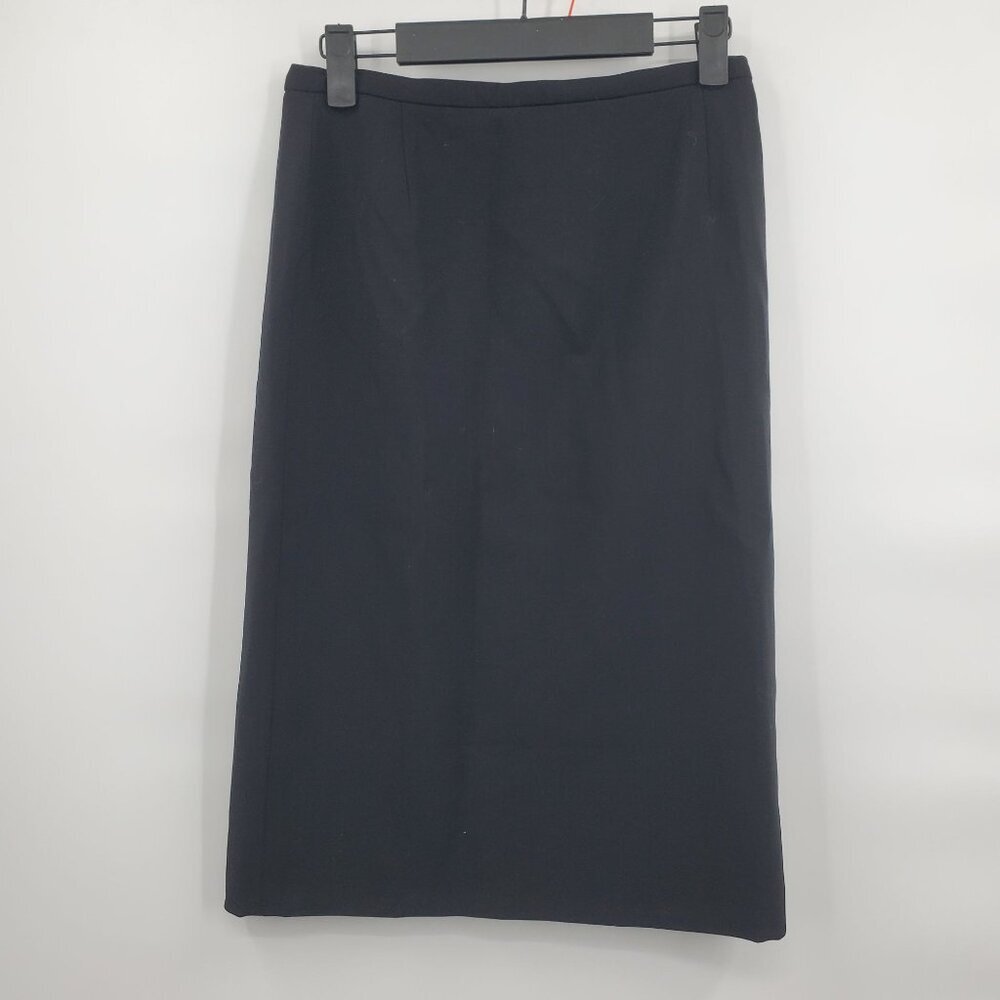 Max Mara Knit Midi Skirt Women Size US 2 Back Zip Black